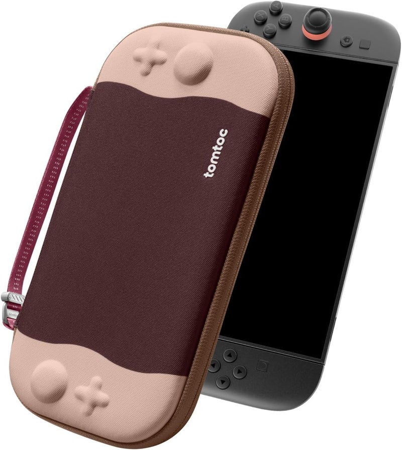 Tomtoc Slim Carrying Case for Nintendo Switch 2 Model 2025, Odorless Felt Protective Hard Shell with 12 Game Card Slots, Portable Travel Storage Case with Original Patent and Military Grade Protection - Image 1